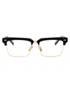 Miu Miu Black Rectangular Wayfarer Glasses In Black