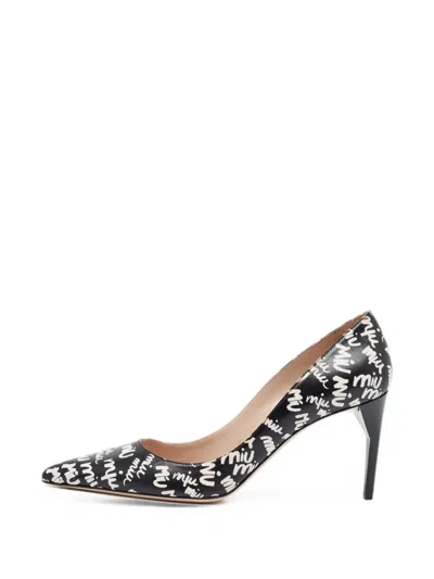 Pre-owned Miu Miu Oracle Pointed Toe Pumps In Black