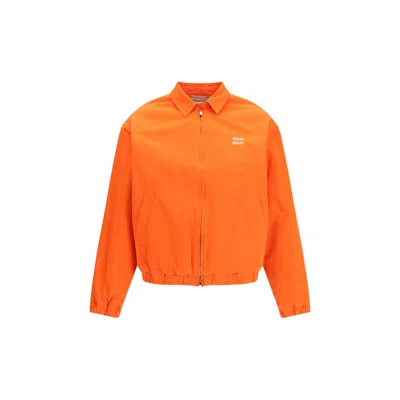 MIU MIU ORANGE COTTON BOMBER