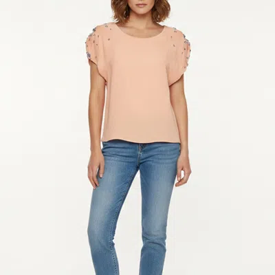 Pre-owned Miu Miu Orange Crepe Short Sleeve T-shirt Xs
