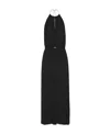 Miu Miu Organzine Halter Midi-dress In Black