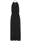 Miu Miu Organzine Halter Midi-dress In Black