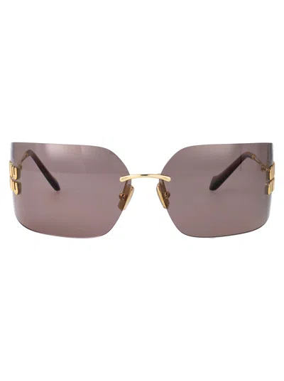 Miu Miu Oro Metal Sunglasses In Brown