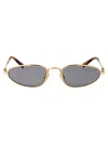 Miu Miu Womens Gold Mu A52s Oval-frame Metal Sunglasses