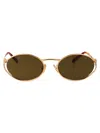 Miu Miu Oro Ottone Metal Sunglasses In Brown