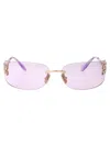 Miu Miu Glimpse Squared Metal Sunglasses