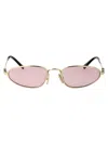 Miu Miu Oro Pallido Metal Sunglasses In Gold