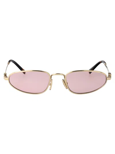 Miu Miu Oro Pallido Metal Sunglasses In Gold