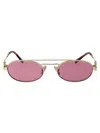 Miu Miu Womens Gold Mu 54zs Oval-frame Metal Sunglasses In Gold