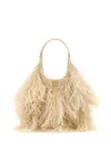 Miu Miu Feather-detail Satin Handbag In Pink