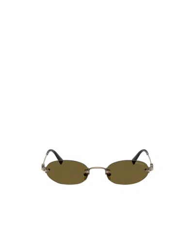 Miu Miu Oval Design Sunglasses In Green