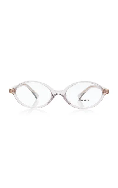 Miu Miu Oval-frame Acetate Glasses In Pink