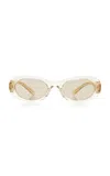 Miu Miu Oval-frame Acetate Sunglasses In Orange