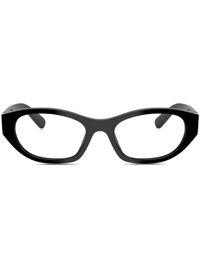 Miu Miu Oval-frame Glasses In Black