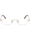 Miu Miu Womens Mu 53wv Oval-frame Metal Optical Glasses Gold In Gold