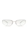 Miu Miu Shine Silver Acetate Sunglasses In Silver