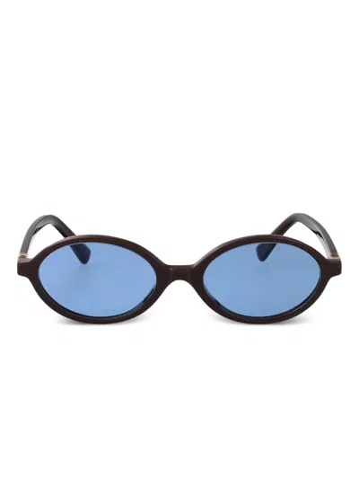 Miu Miu Oval-frame Sunglasses In Multi