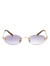 Miu Miu Logo Metal Oval Sunglasses