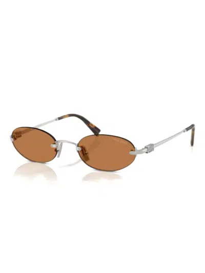 MIU MIU OVAL-FRAME SUNGLASSES