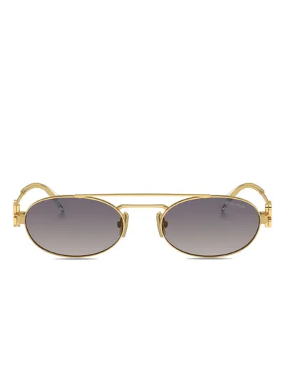 Miu Miu Oro Metal Sunglasses In Gold