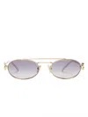 Miu Miu Oval-frame Sunglasses In 金色