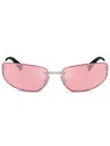 Miu Miu Rectangular Sunglasses In Pink
