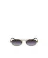 Miu Miu Womens Gold Mu 54zs Oval-frame Metal Sunglasses In Ancient Gold