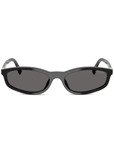 Miu Miu Oval-frame Sunglasses In Black