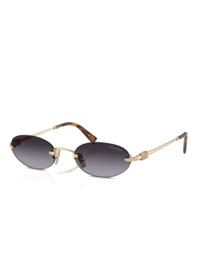 MIU MIU OVAL-FRAME SUNGLASSES