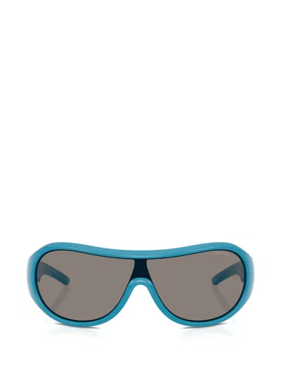 Miu Miu Oval Frame Sunglasses In Blue