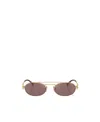 Miu Miu Logo-lettering Oval-frame Sunglasses In Brown