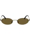 Miu Miu Womens Gold A54s Oval-frame Metal Sunglasses In Gold
