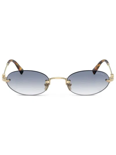 MIU MIU OVAL-FRAME SUNGLASSES