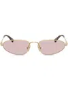 Miu Miu Narrow Oval Sunglasses In Gold