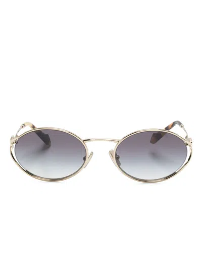 Miu Miu Sonnenbrille Mit Ovalem Gestell In Gold