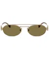 Miu Miu Oval-frame Sunglasses In Gold