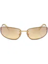 Miu Miu Womens Gold Mu A50s Oval-frame Metal Sunglasses In Gold