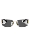 Miu Miu Oval-frame Sunglasses In Gold