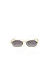 Miu Miu Gradient Metal Oval Sunglasses In Gray