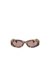 Miu Miu Logo Oval Acetate Sunglasses In Nude