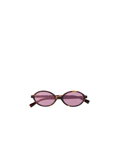 Miu Miu Oval Frame Sunglasses In Pink