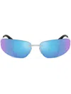 Miu Miu A50s Rimless Oval Metal Sunglasses In Purple