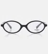 Miu Miu Oval Glasses In Black