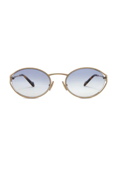 Miu Miu Oval Metal Sunglasses In Gold