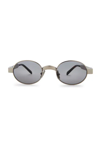 Miu Miu Oval Metal Sunglasses In Silver