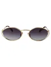 Miu Miu Womens Gold Mu 52ys Round-frame Tinted-lens Metal Sunglasses