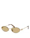 Miu Miu Eyewear Oval Frame Sunglasses In Green