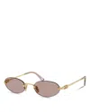 Miu Miu Oval Sunglasses, 51mm In Gold