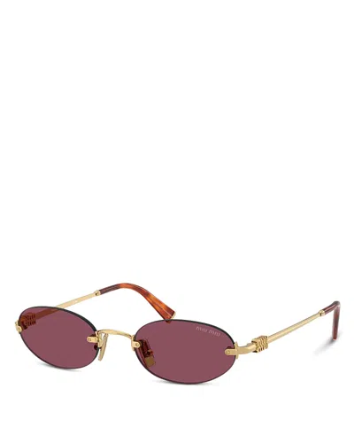 Miu Miu Oval Sunglasses, 51mm In Pattern