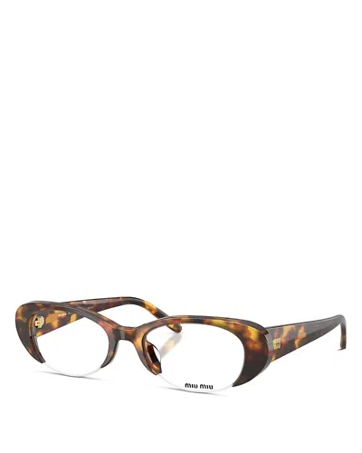 Miu Miu Oval Sunglasses, 52mm In Brown
